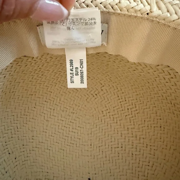 J. Crew Tan and Black Fringed Sun Hat